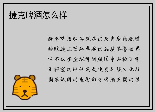 捷克啤酒怎么样